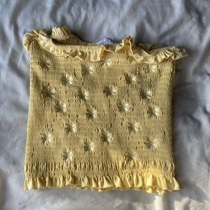 Sunny Yellow Smocked Tube Top